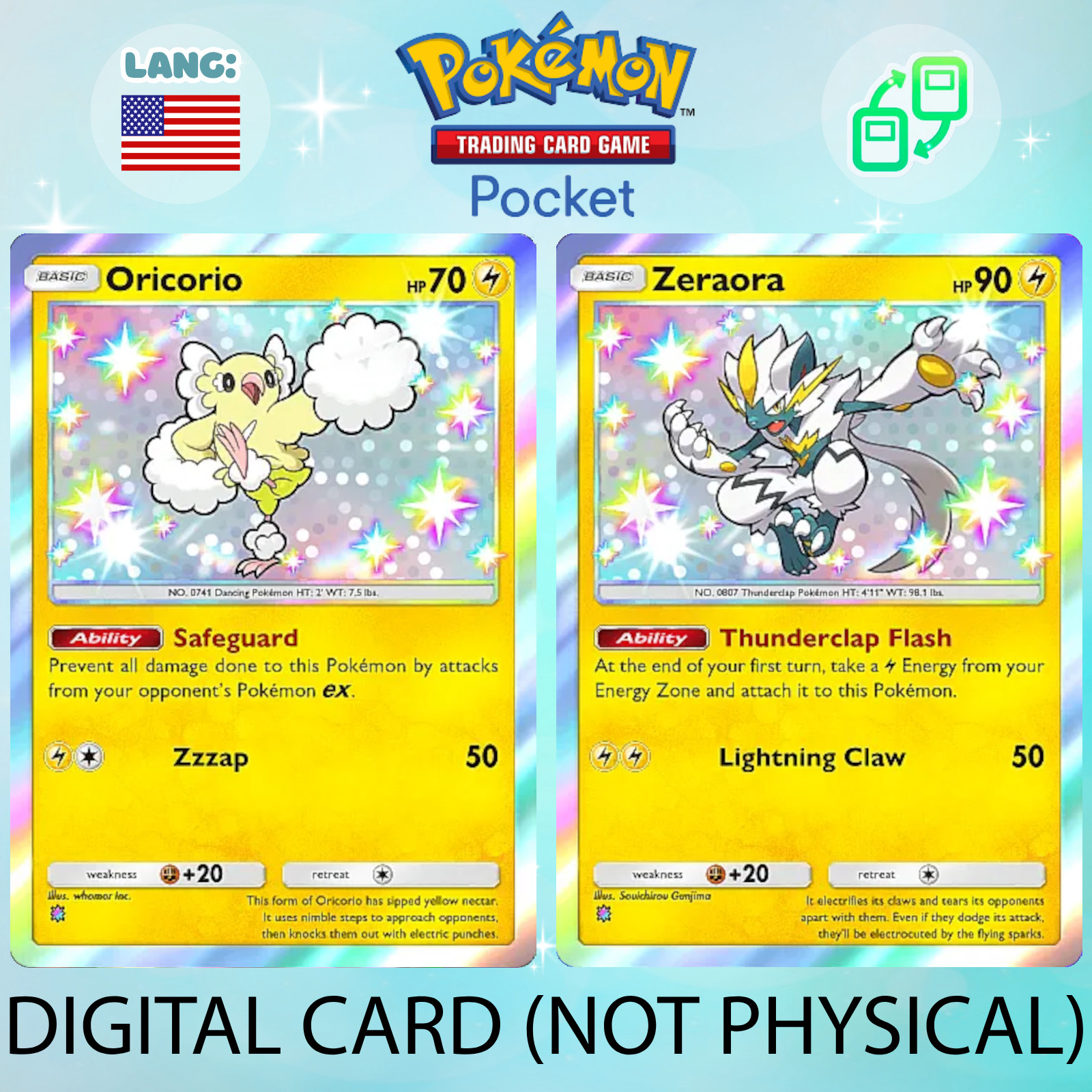 [DIGITAL] Pokemon TCG Pocket – Shiny Oricorio & Zeraora (English)