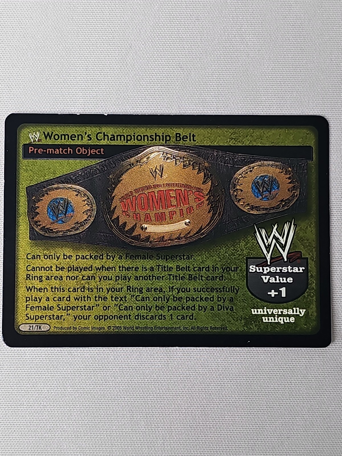 WWE Women’s Championship Belt Pre-match Object Comic Images Raw Deal CCG 21/TK