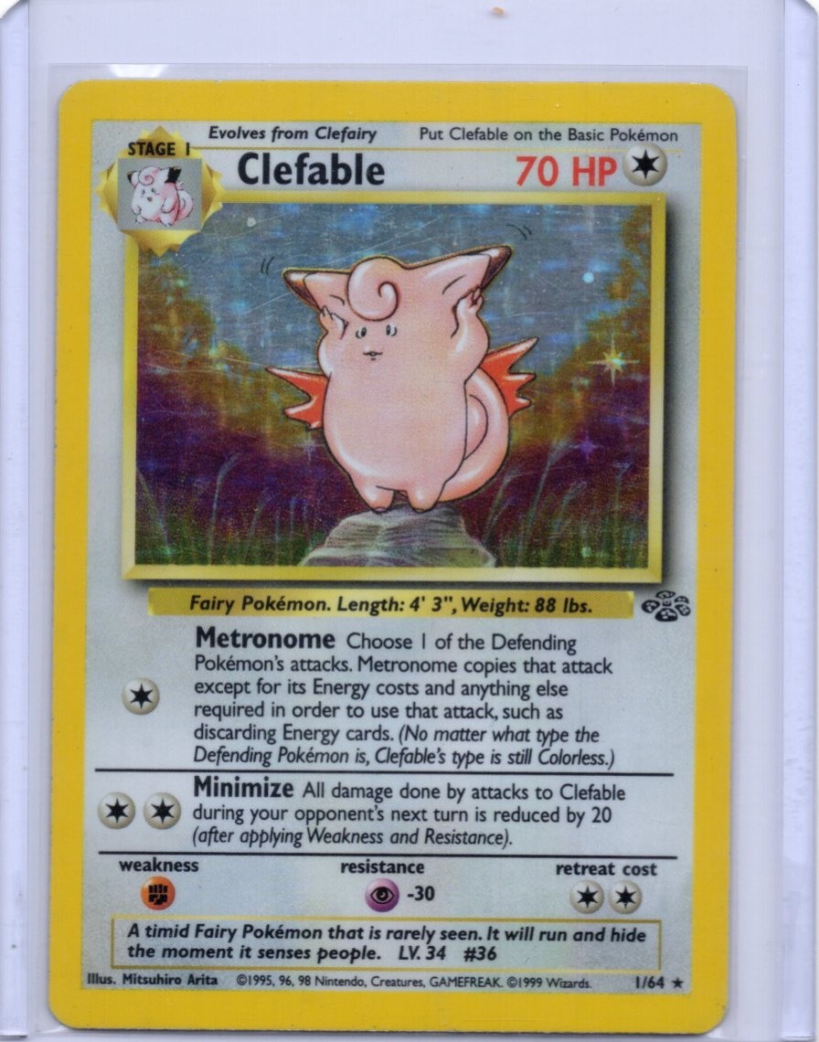 Pokemon TCG Clefable 01/64 Jungle Holo MP