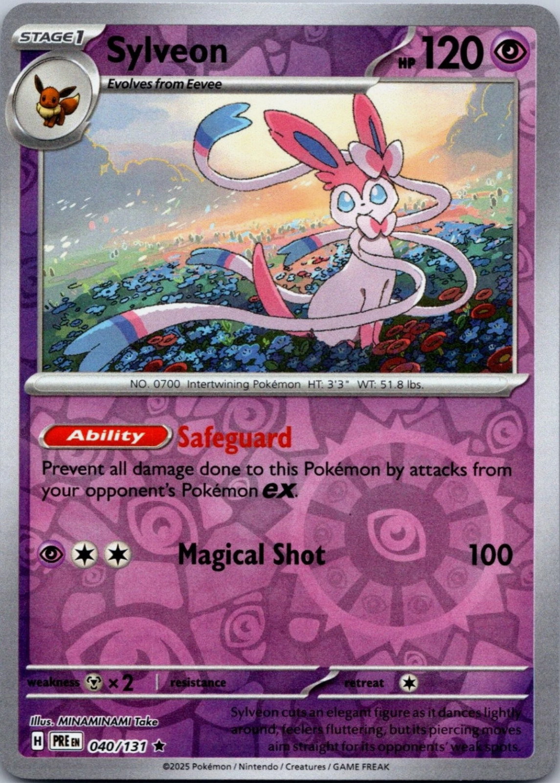 Sylveon – 040/131 – Rare – Reverse Holo – Near Mint