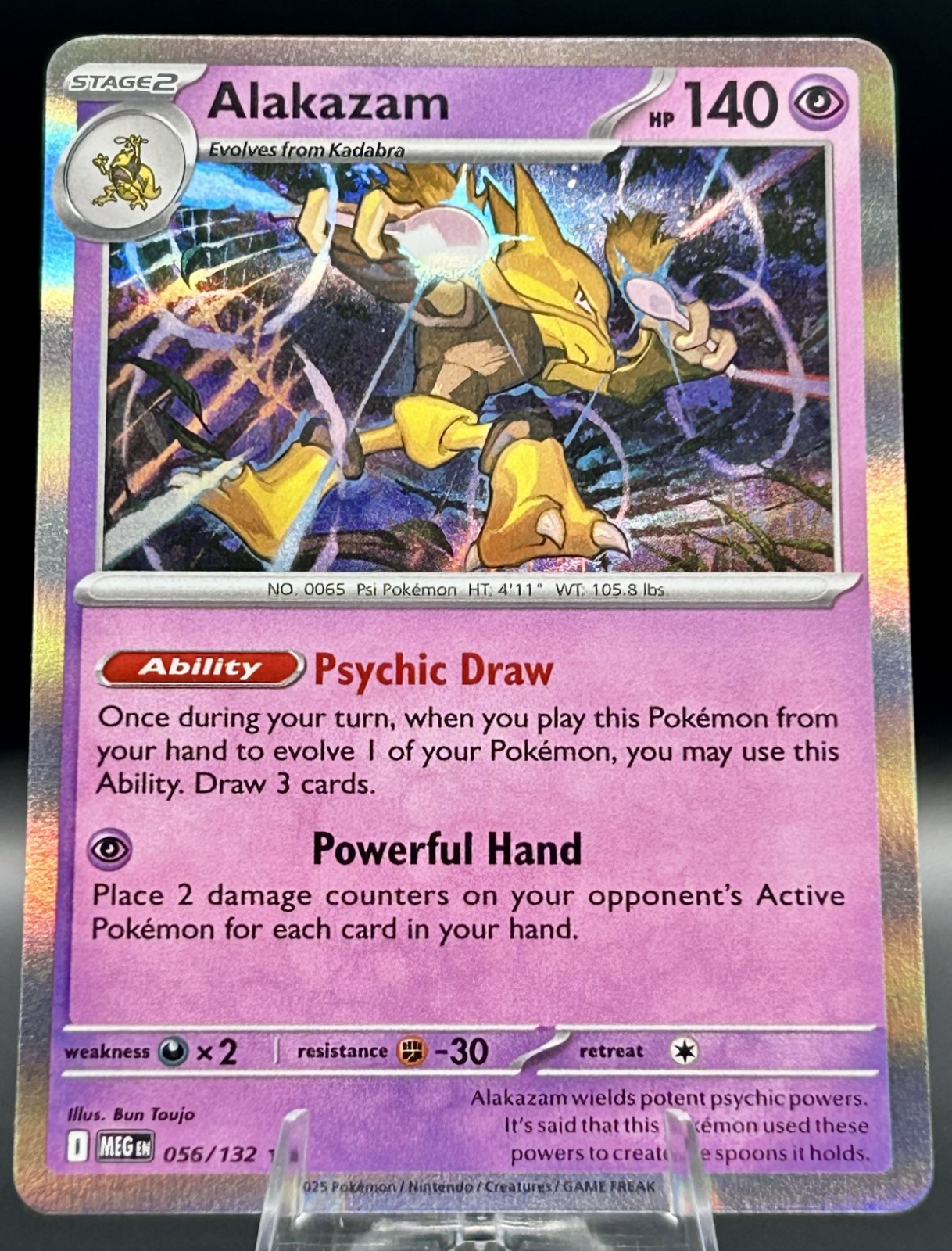 Alakazam 056/132 Holo Rare Mega Evolution Pokemon TCG Near Mint