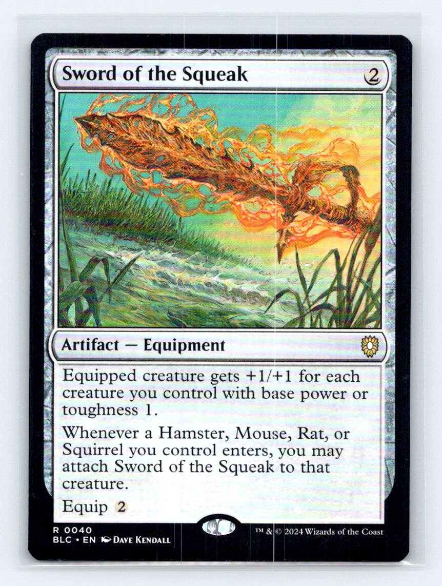 Sword of the Squeak 40 Rare Commander: Bloomburrow Magic: The Gathering NM