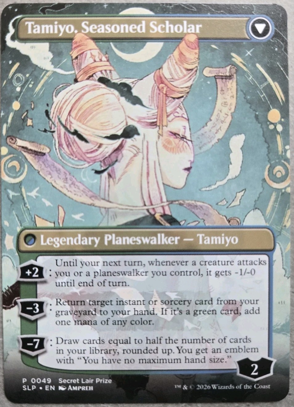 Tamiyo Inquisitive Student / Tamiyo Seasoned Scholar Secret L’air Prize NM MTG