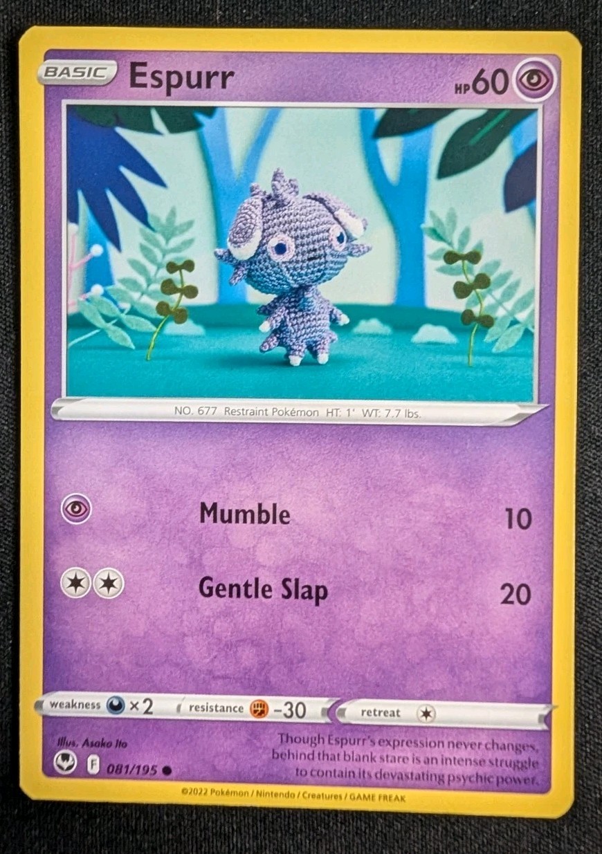 Espurr 081/195 Silver Tempest NM Pokemon Asako Ito Crochet