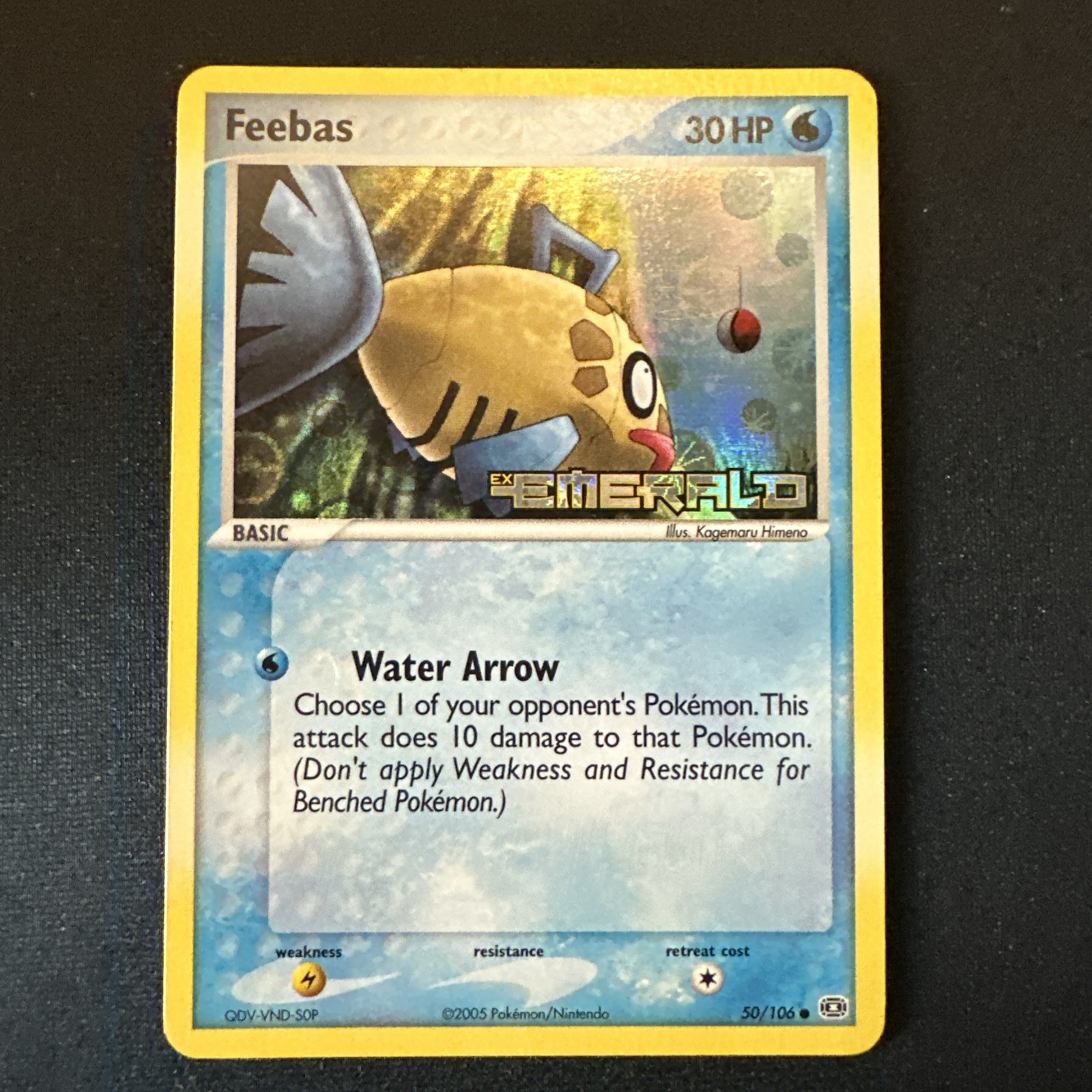Pokémon TCG Feebas Ex Emerald STAMPED reverse Holo 50/106