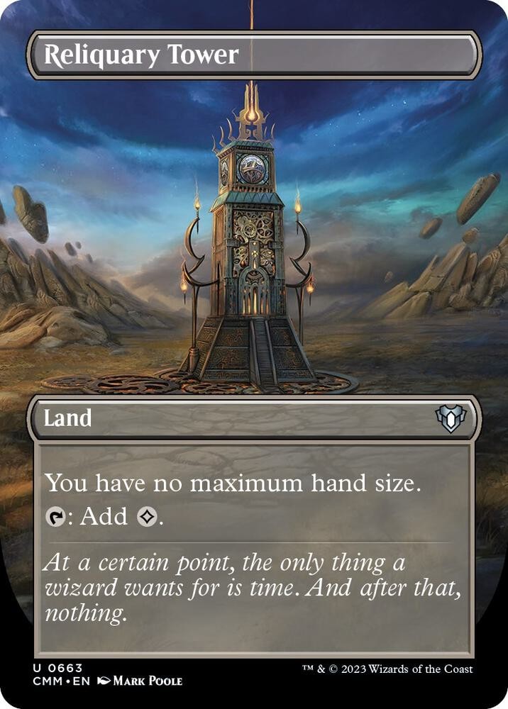Magic MtG: *Borderless* Reliquary Tower (Commander Masters), NM pack fresh edh