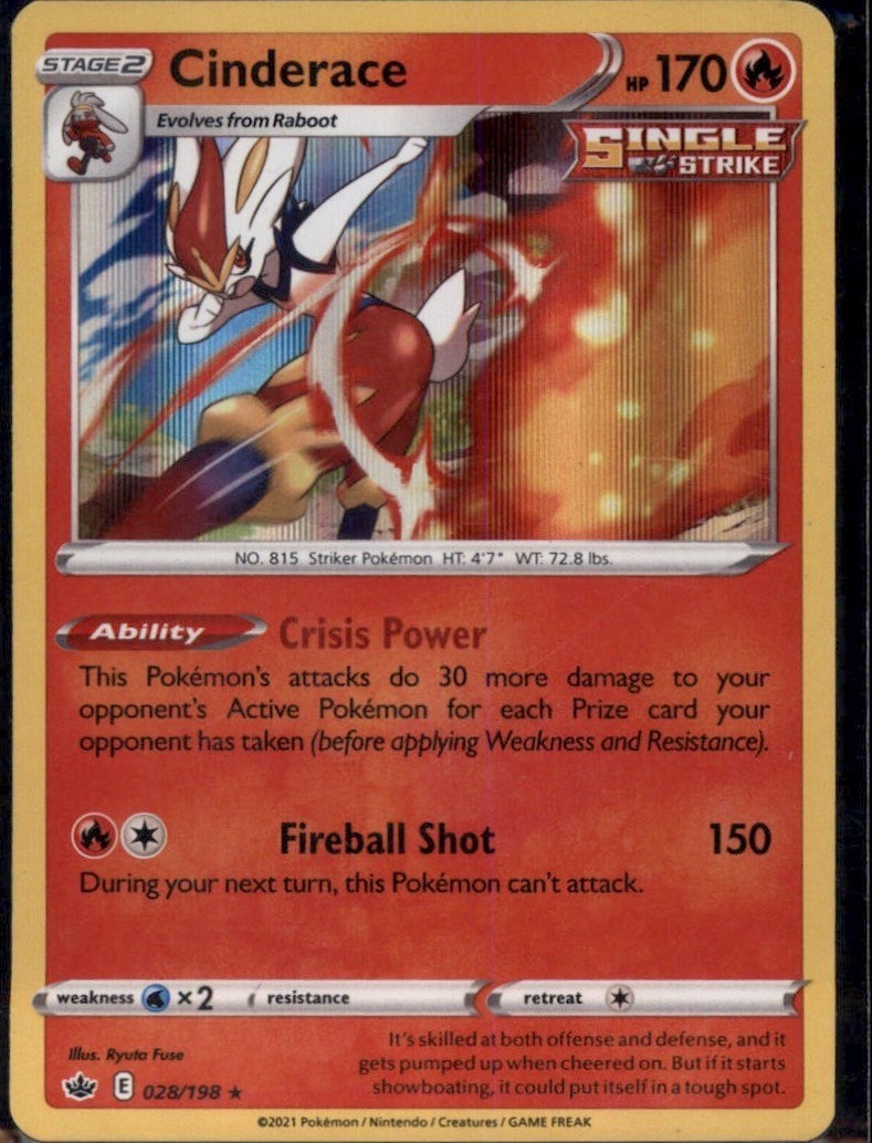 Cinderace Rare Deck Exclusives 028/198 NM
