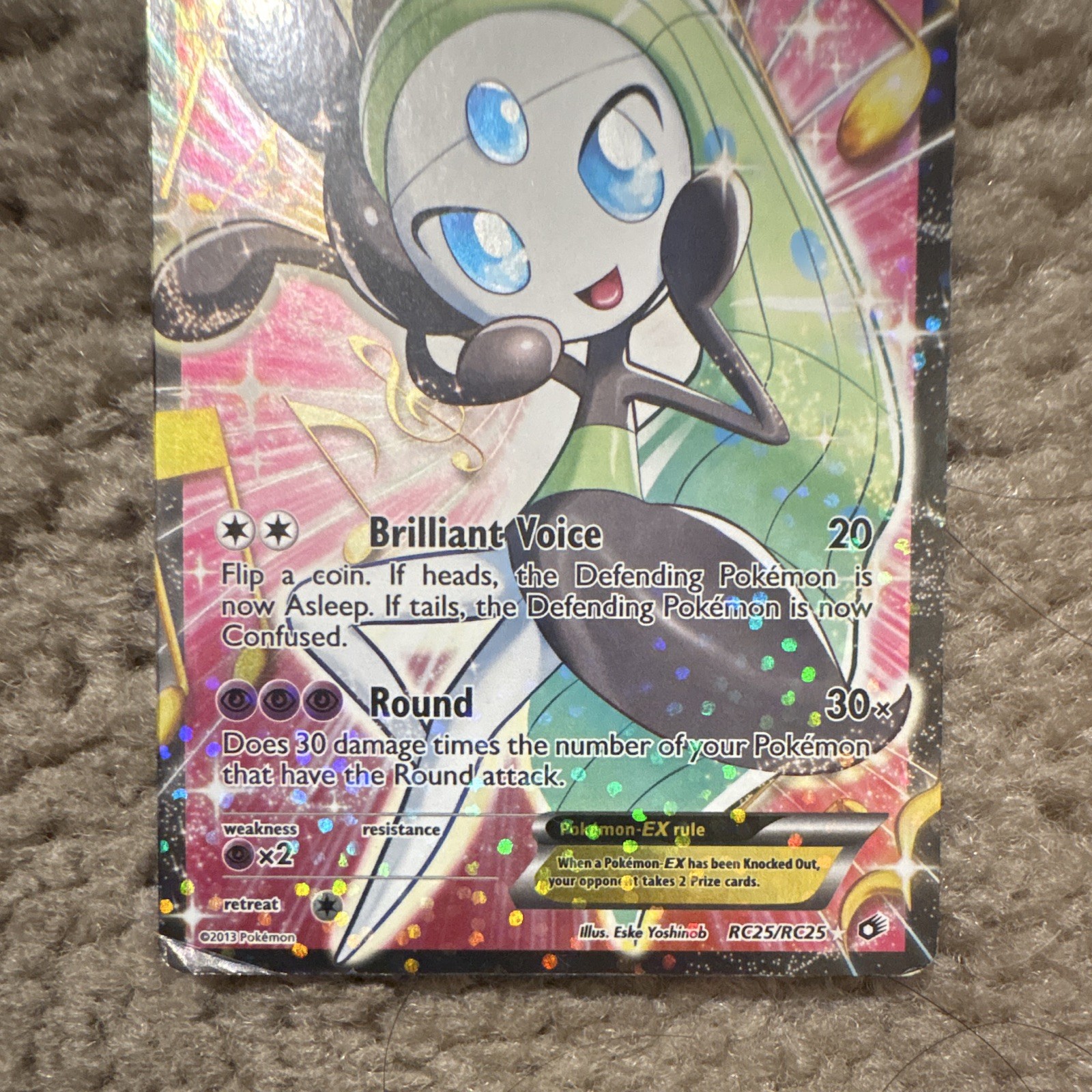 Meloetta EX RC25/RC25 Radiant Collection Holo Full Art Ultra Rare English 2013