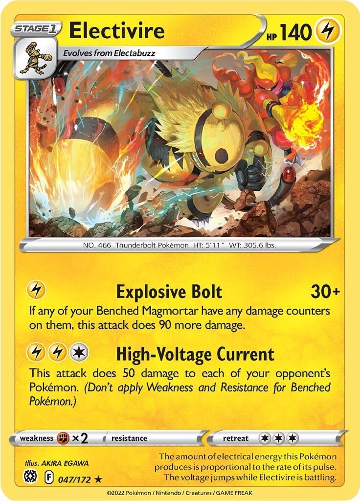 Pokemon Electivire [SWSH09 – 047/172] Rare NM A-0015