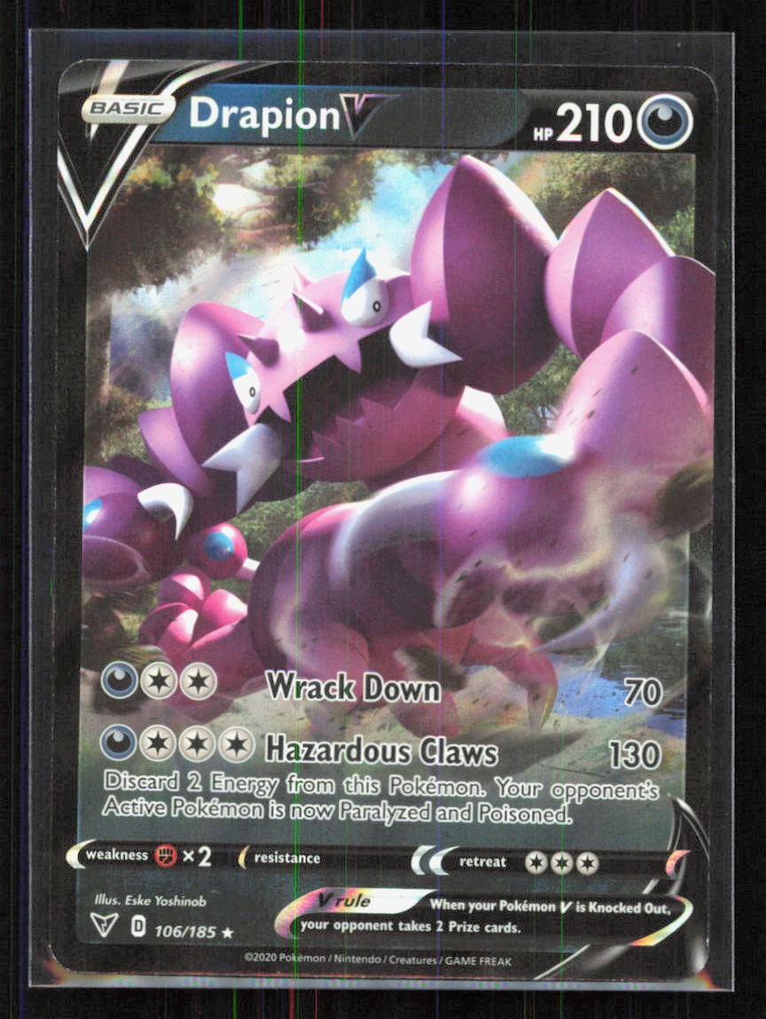 Drapion V SWSH04 Vivid Voltage 106/185 Holo Ultra Rare Darkness Eske Yoshinob NM