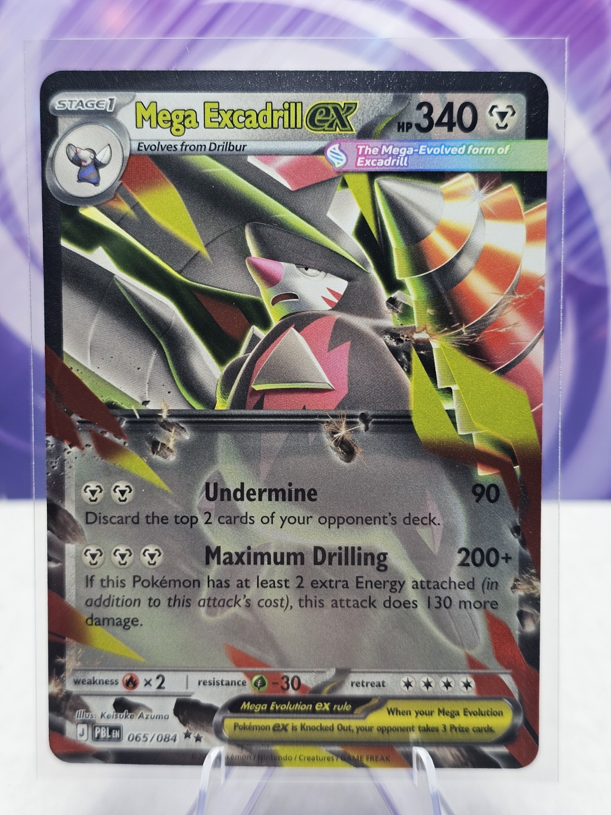 Mega Excadrill ex 065/084 Double Rare Pitch Black NM