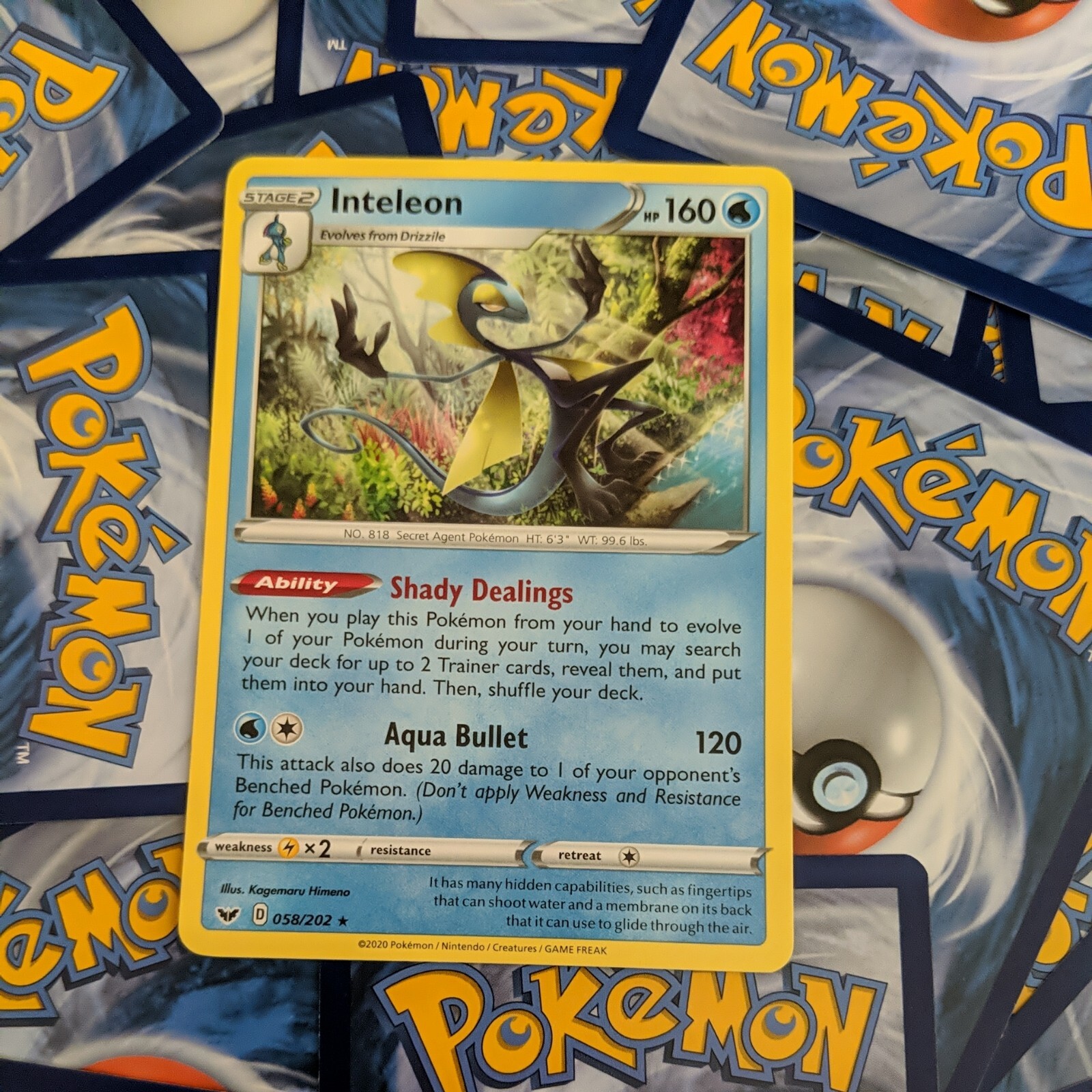 Inteleon (058/202) Sword Shield – Non-Holo Rare Pokémon Card – Near Mint – Water