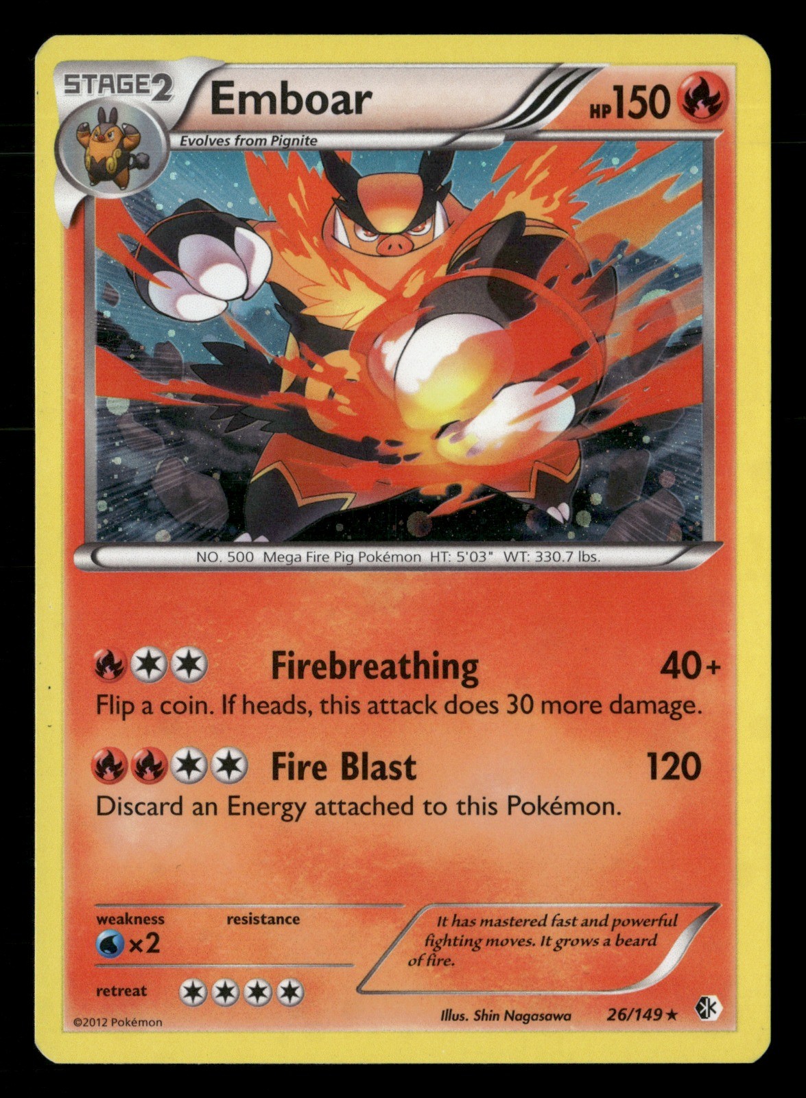 Emboar Boundaries Crossed 26/149 MP Pokémon TCG