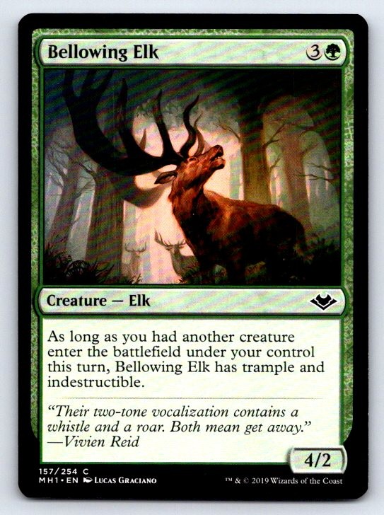 Bellowing Elk 157 Common Modern Horizons Magic: The Gathering Lightly Played