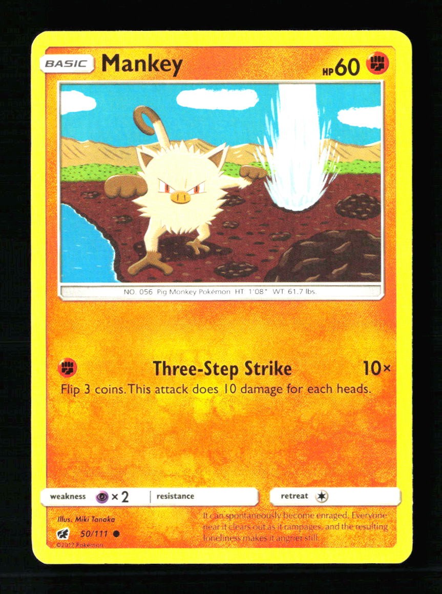 Mankey Common SM – Crimson Invasion 50/111 NM
