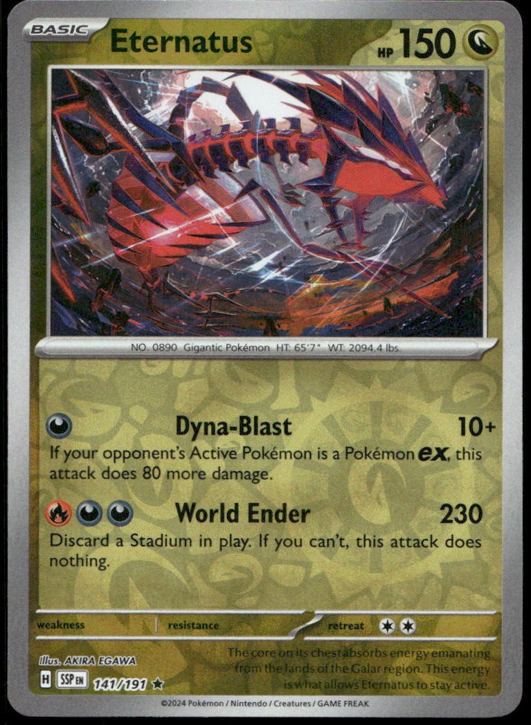 Eternatus Reverse Holo Rare SV08: Surging Sparks 141/191 NM