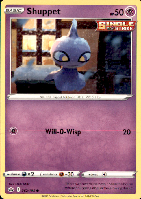 Shuppet Common SWSH06: Chilling Reign 062/198 NM OKACHEKE 2021