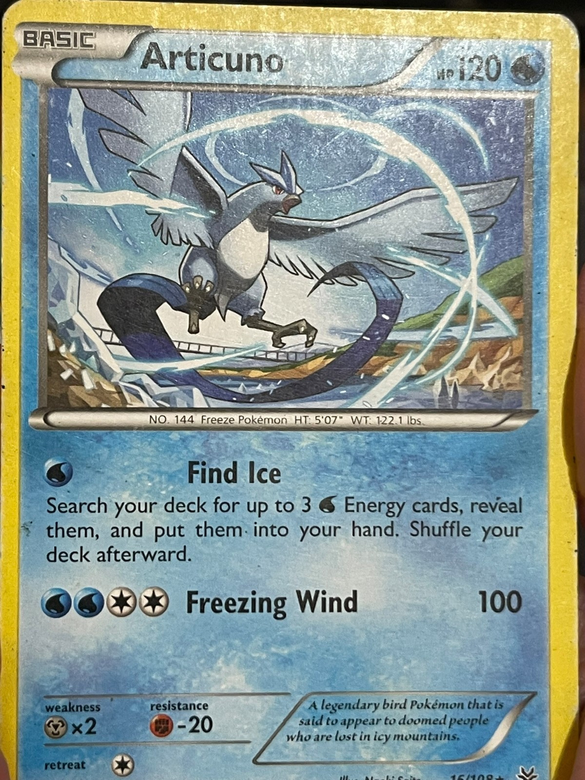 POKEMON ARTICUNO 116/108 RARE HOLOFOIL ROARING SKIES MP CARD