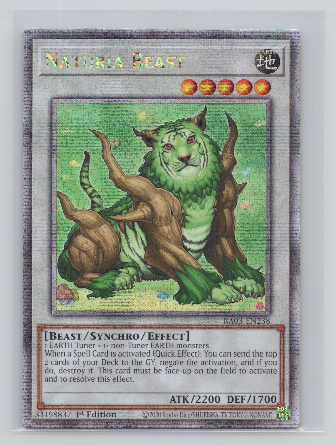 Naturia Beast Quarter Century Secret Rare Quarter Century Bonanza RA03-EN238 NM