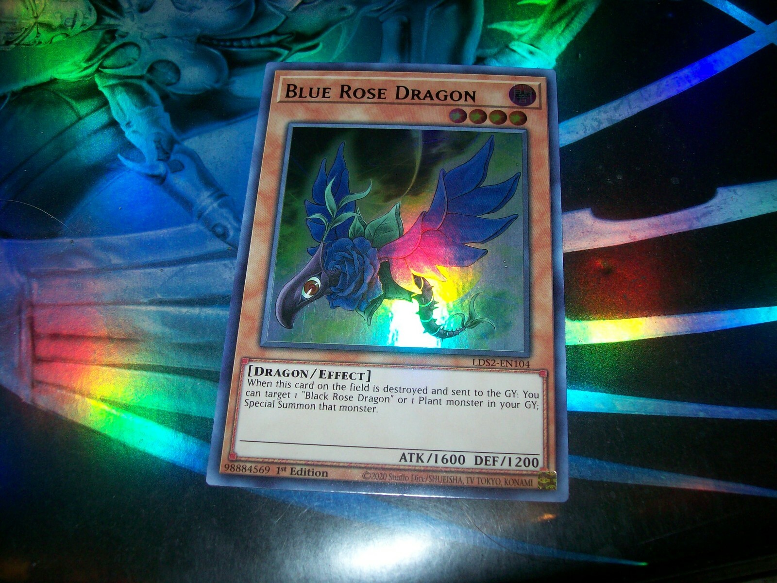 Blue Rose Dragon 1st Edition Purple Ultra Rare LDS2-EN104 Yu-Gi-Oh!