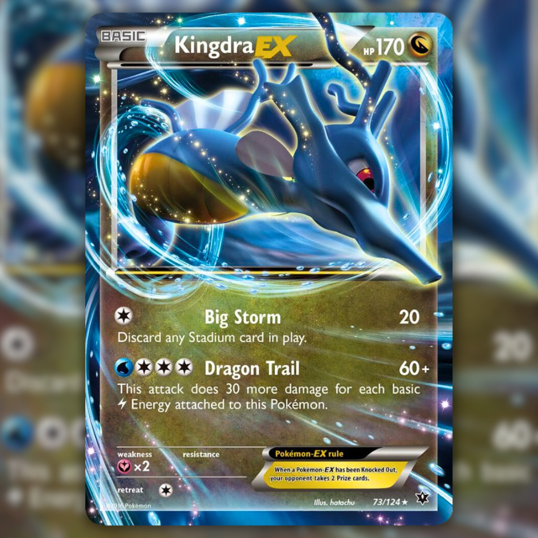 Kingdra EX 73/124 Holo Rare Vintage Pokemon Card (XY Fates Collide FCO) MP