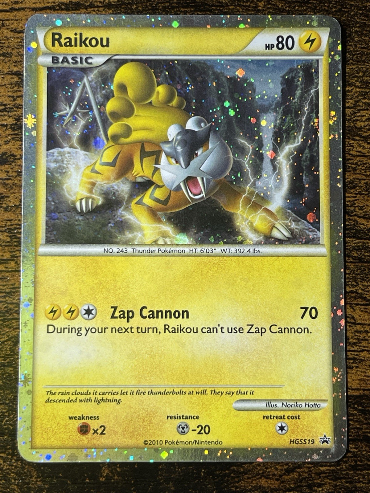 Pokemon Tcg Raikou HGSS19 Holo Black Star Promo 2010 [LP]