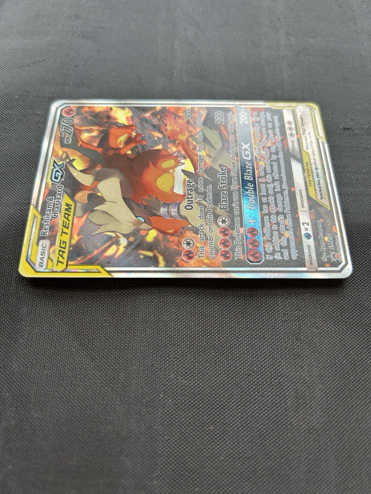 2019 Pokemon Reshiram & Charizard GX Black Star Promo Full Art #SM201 – NM