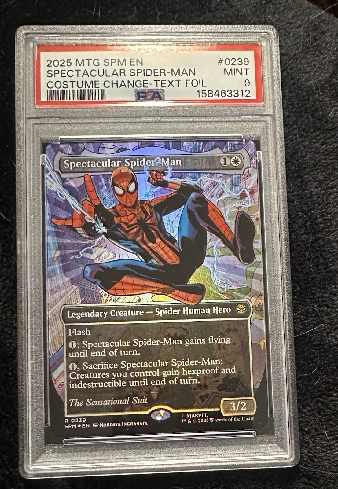 2025 MTG Spectacular Spider-Man Borderless Textured Foil PSA 9