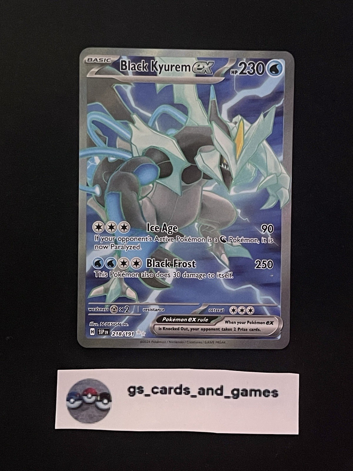 Black Kyurem ex 218/191 Full Art – Sv08: Surging Sparks – Pokemon TCG