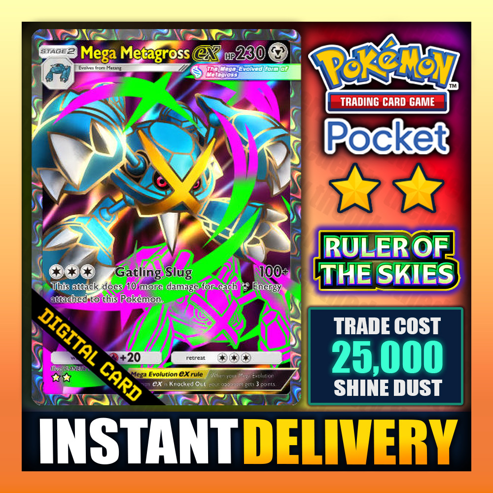 Mega Metagross EX – Pokemon TCG Pocket – Full Art ⭐⭐ – English – Fast ✅