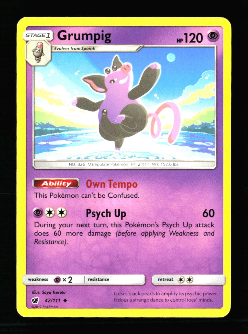 Grumpig Uncommon SM – Crimson Invasion 42/111 NM