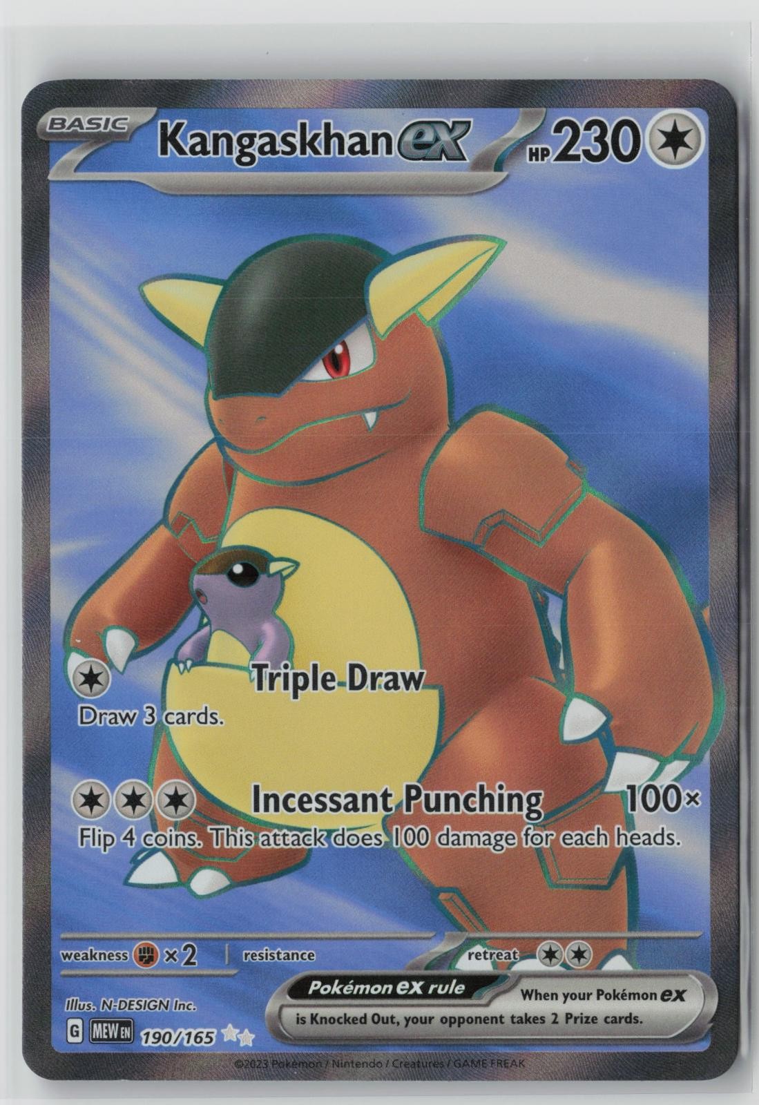 Kangaskhan ex 190/165 Full Art Holo 2023 MEW 151 Pokemon Card NM