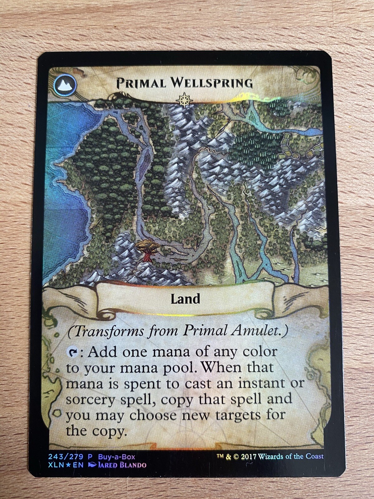 Magic the Gathering Primal Amulet Ixalan Buy-A-Box Promo Alt-Art Foil Near Mint