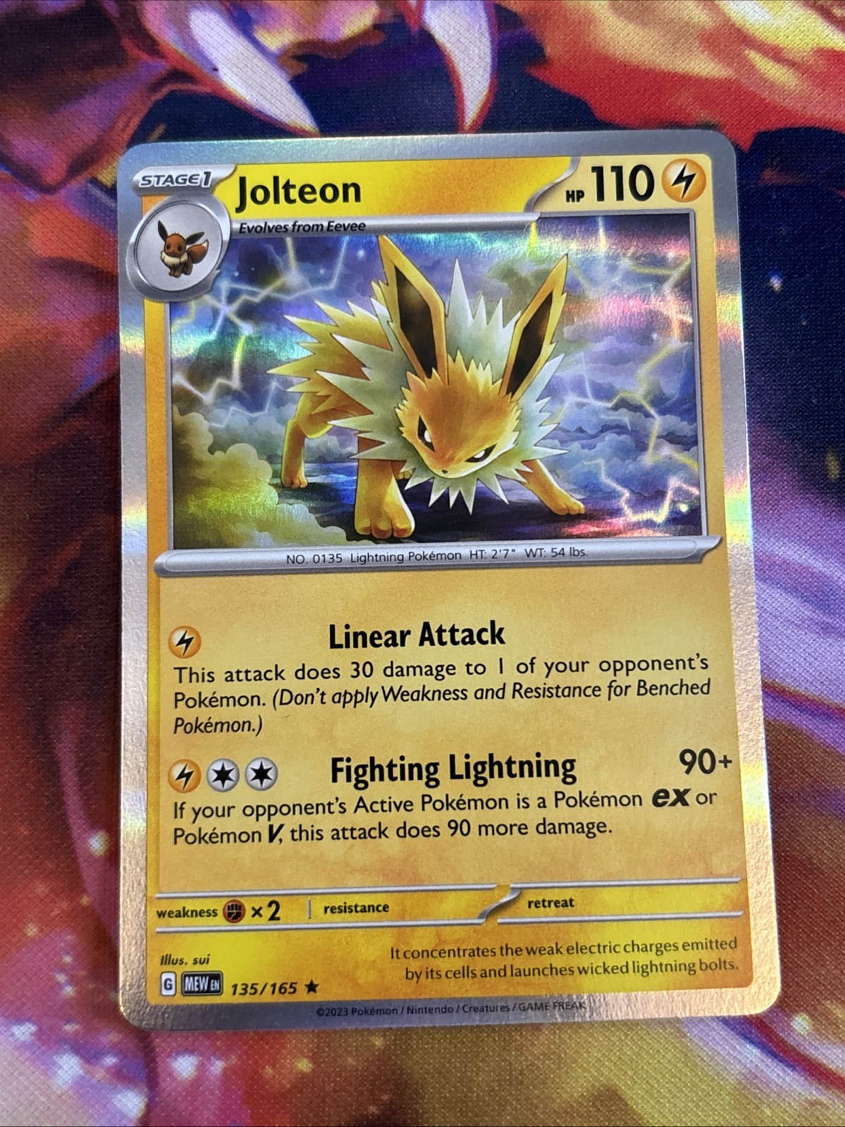 Jolteon 135/165 Rare 151 Pokemon Holo Near Mint