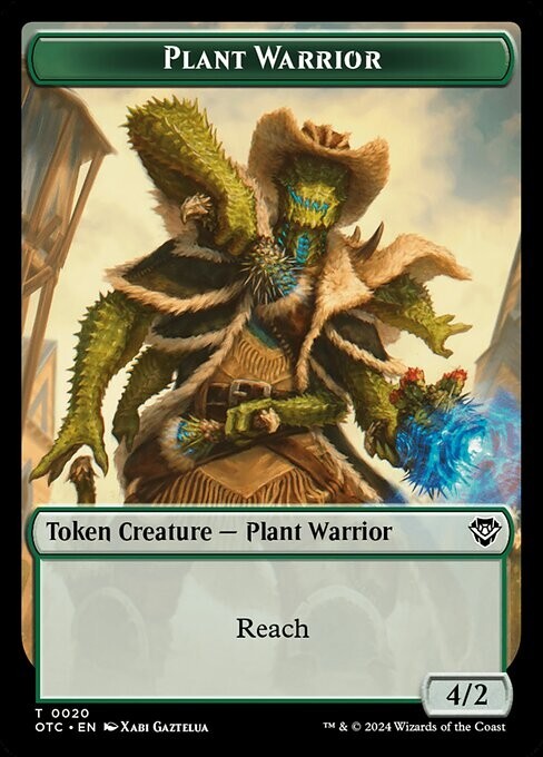 Plant Warrior – Treasure 0020-0018 Double Sided Token Thunder Junction MTG NM