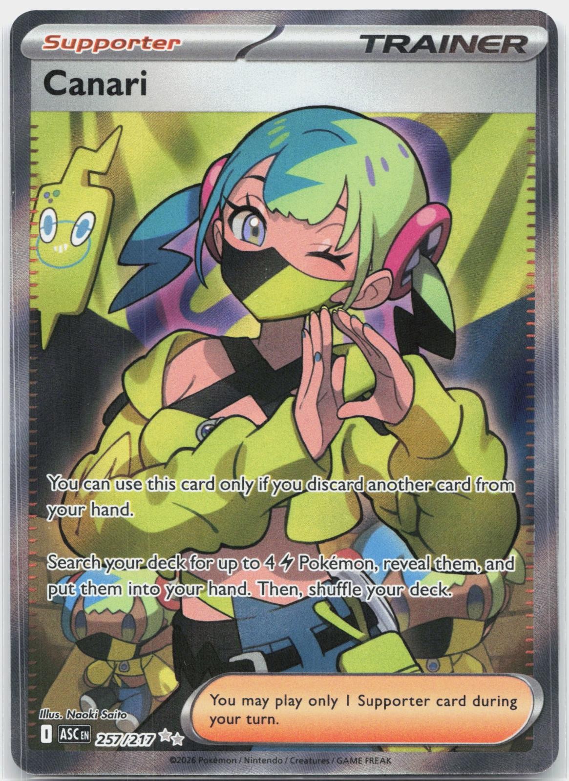 Canari 257/217 Ultra Rare Ascended Heroes Pokemon Holo NM/M