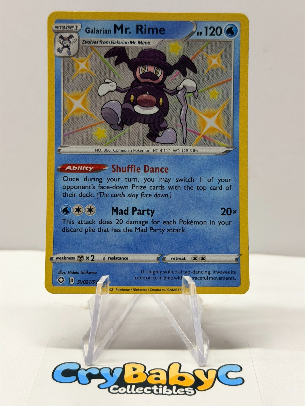 Pokemon Galarian Mr. Rime SV021/SV122 Shining Fates Shiny Vault SHINY HOLO RARE