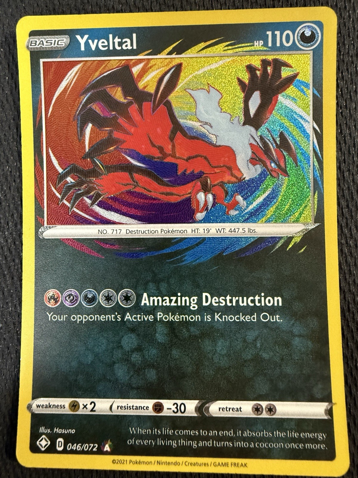 Yveltal 046/072 Shining Fates Amazing Rare Pokemon