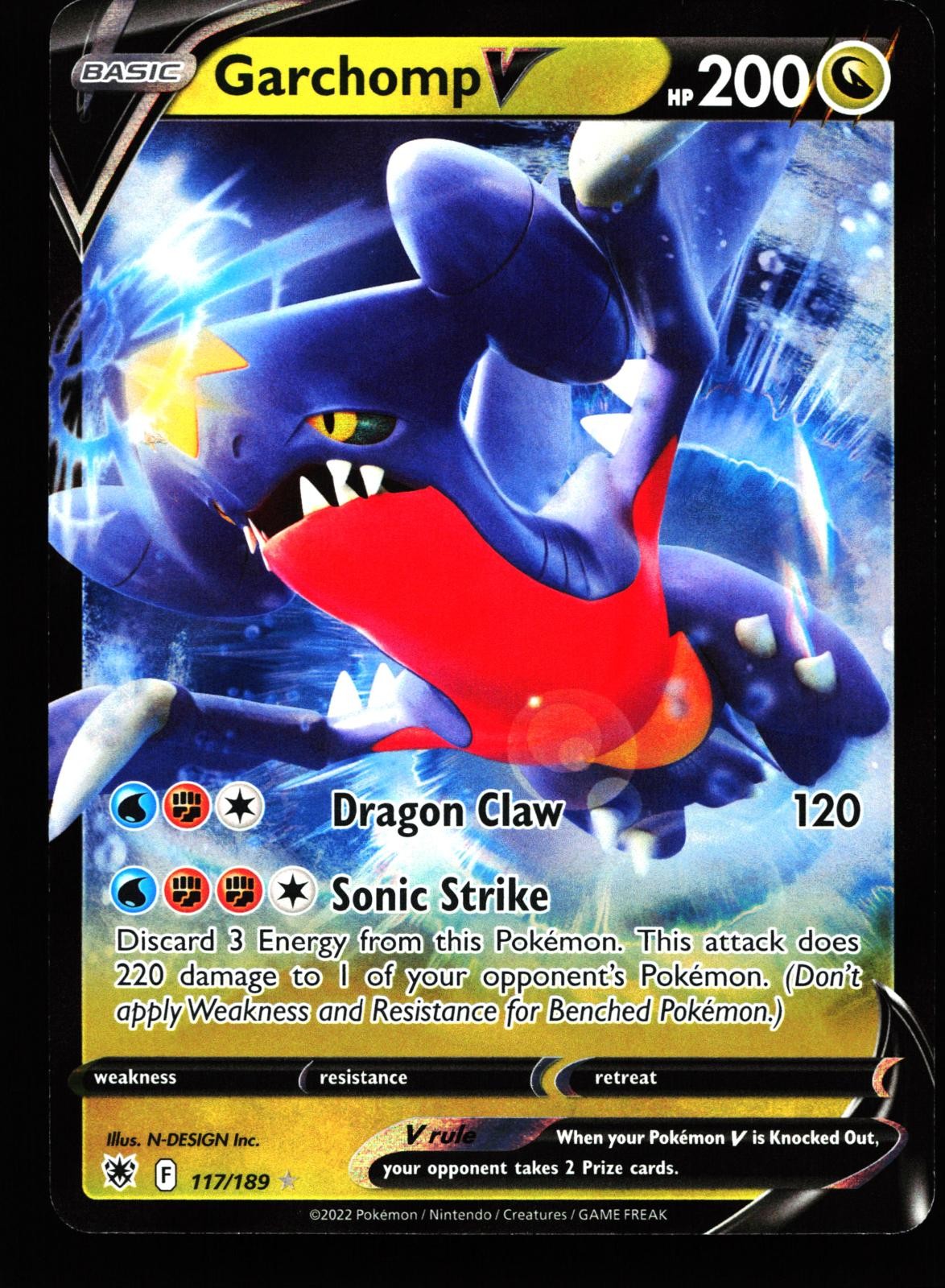 GARCHOMP V 117/189 HOLO V RARE ASTRAL RADIANCE POKEMON LP