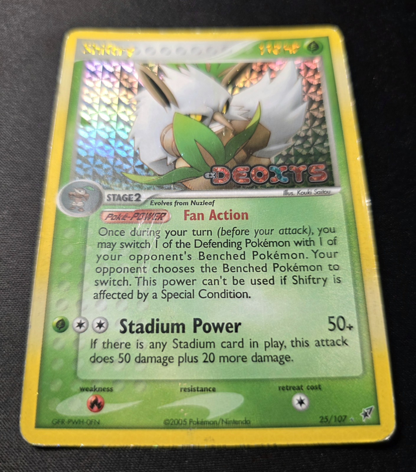 Pokémon TCG Shiftry 25/107 Ex Deoxys Stamped Holographic – MP/HP