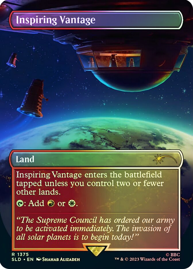 MTG FOIL Inspiring Vantage(Doctor Who) Borderless – Secret Lair Drop