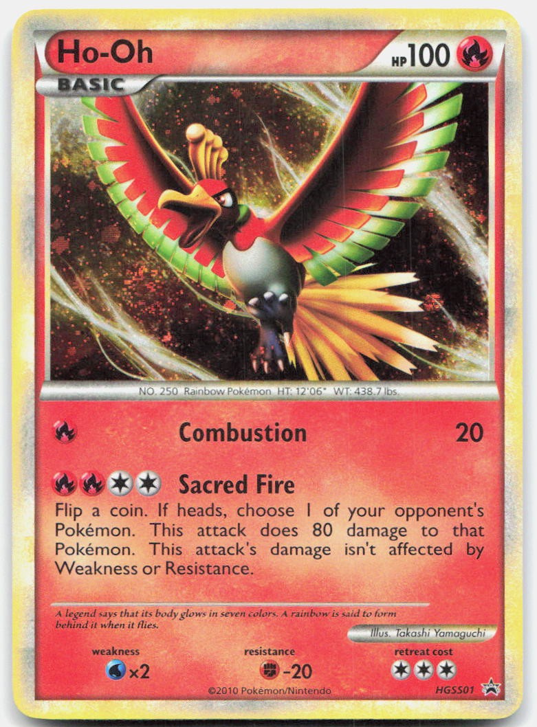 Ho-Oh HGSS01 MP HGSS Black Star Promos Promo Reverse Holo Pokemon Foil