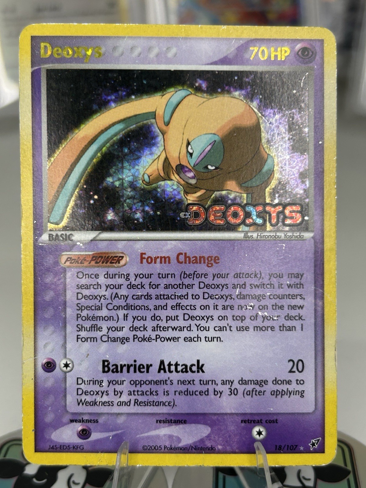 Deoxys 18/107 EX Deoxys Reverse Holo STAMPED Vintage Pokémon TCG