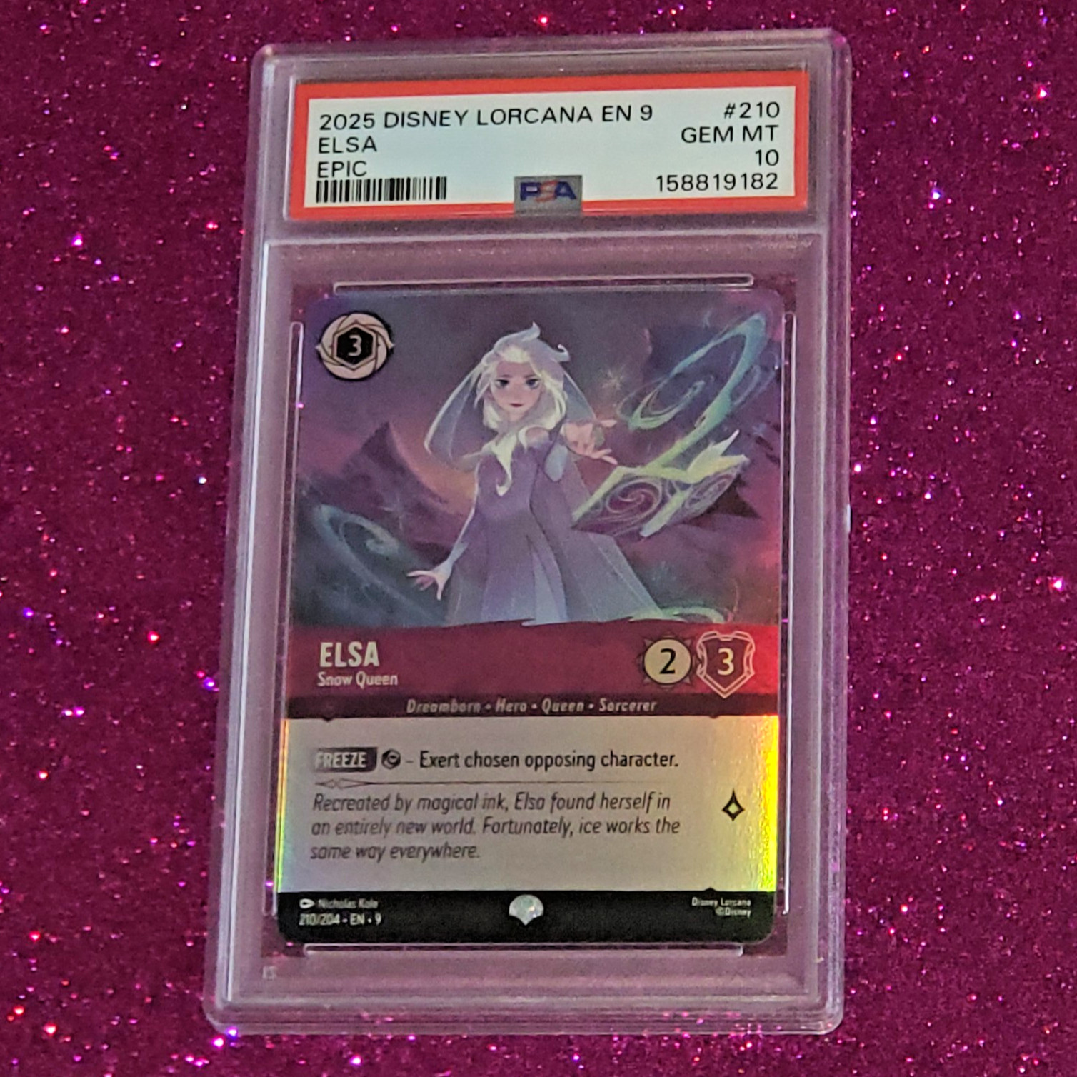 PSA 10 Elsa – Snow Queen (Epic) 210/204 Fabled Holo Disney Lorcana FREE SHIPPING