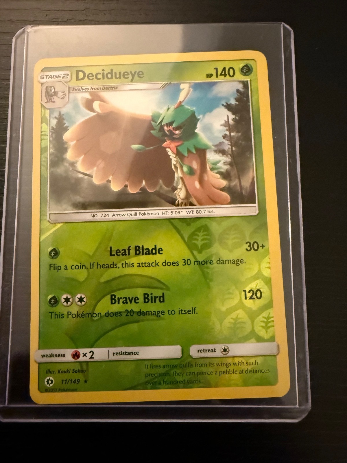 Pokemon Decidueye – (Water Web Holo) 011/149 Miscellaneous Cards & Products Holo