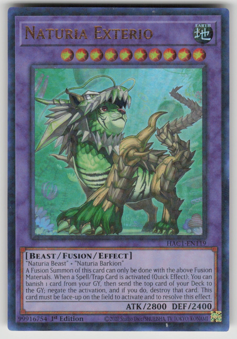 Naturia Exterio (Ultra Rare Duel Terminal) HAC1-EN119 Yu-Gi-Oh 1st Edition NM
