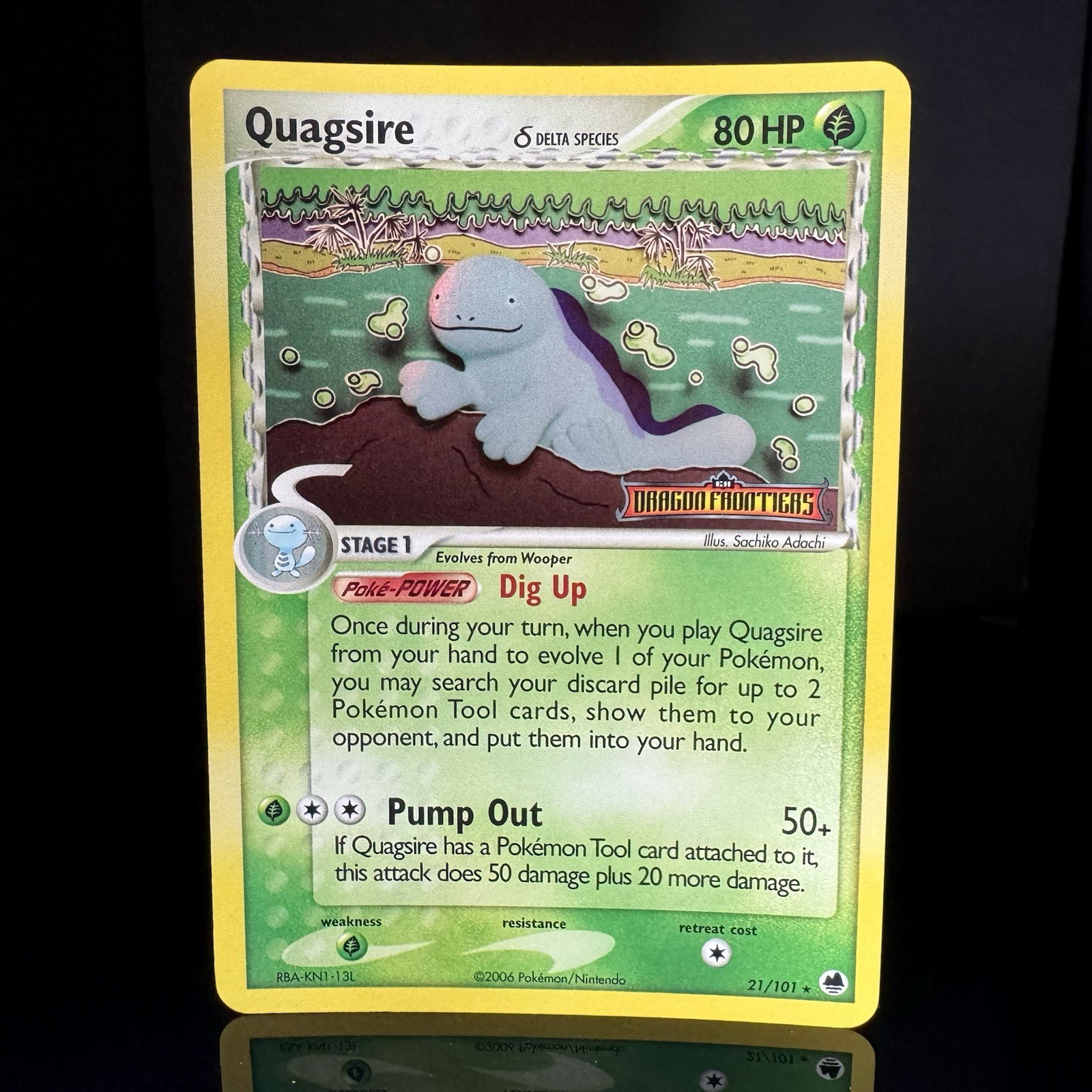 Quagsire 21/101 (Delta Species) ex Dragon Frontiers Reverse Holo Stamped NM