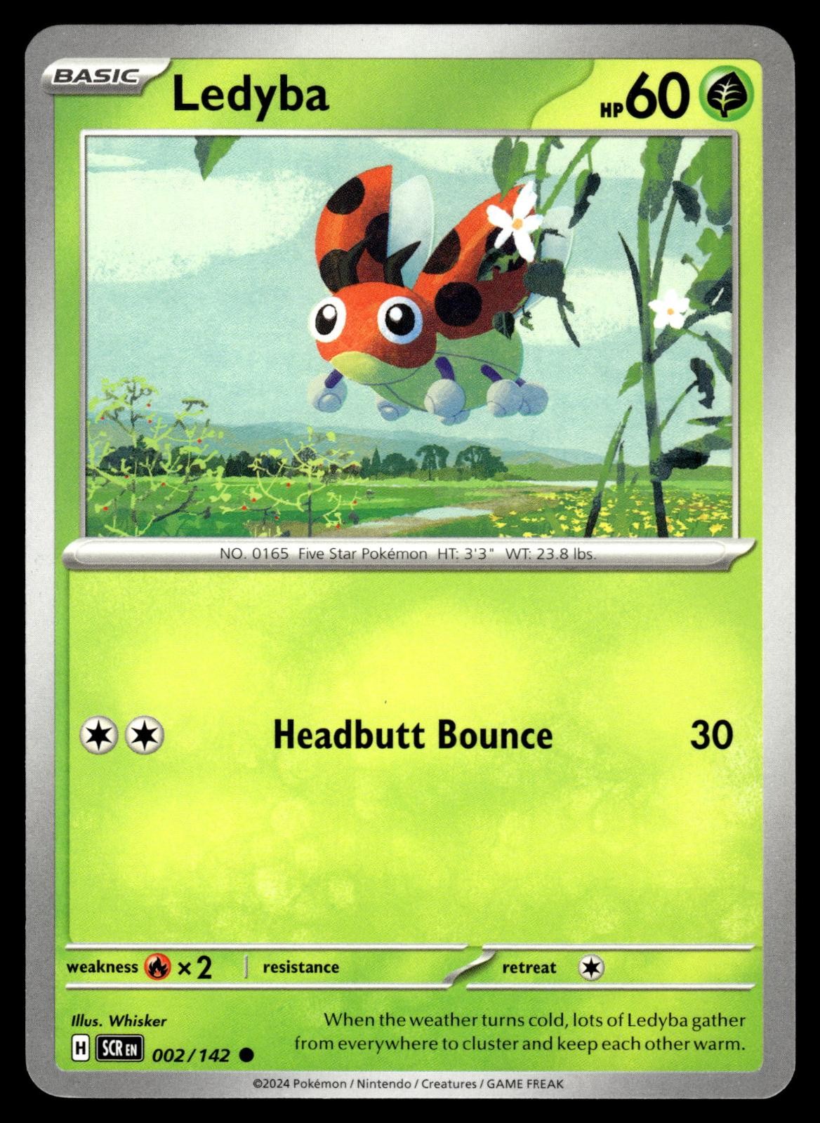 Ledyba 2/142 Common Stellar Crown Pokemon Near Mint