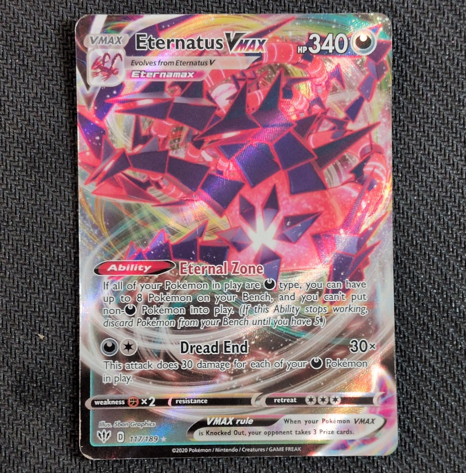The Pokémon Company Eternatus VMAX 117/189 DA UR Holo ENG HP340