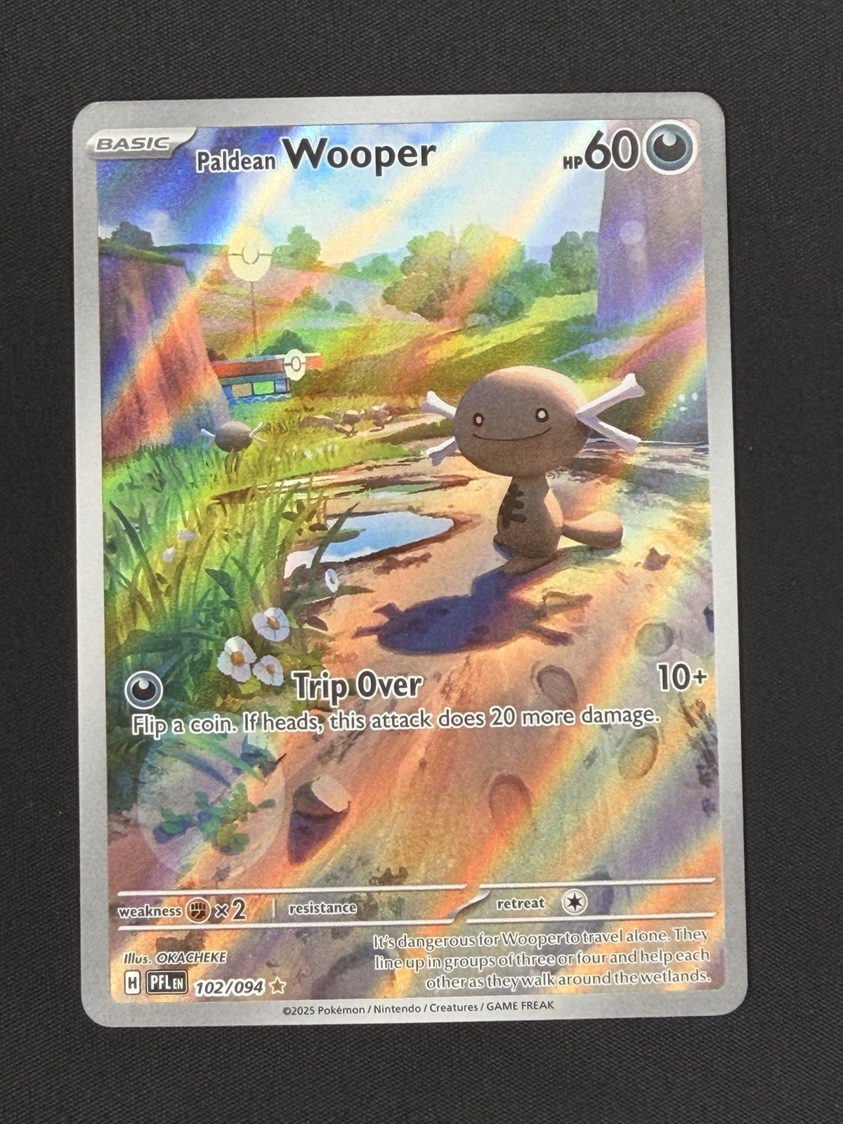 Paldean Wooper 102/094 Illustration Rare Phantasmal Flames Pokemon Holo NM